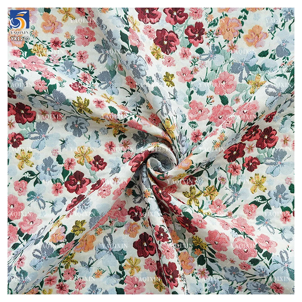 YX1230 Elegant Polyester Yarn-Dyed Jacquard Brocade Fabric for Clothing Dress Design Jacquard French Florals Fabric 2026 - 图片 5