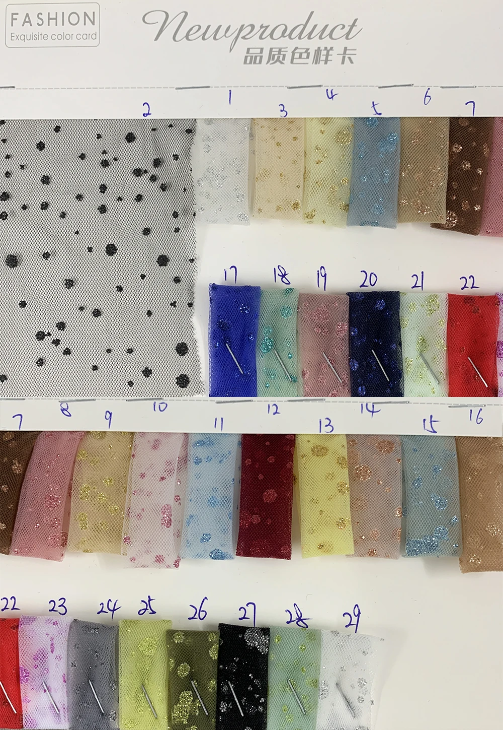 Cheap Pink Sparkle Glitter Tulle Polka Dot Glitter Tulle Mesh Fabric - 图片 4