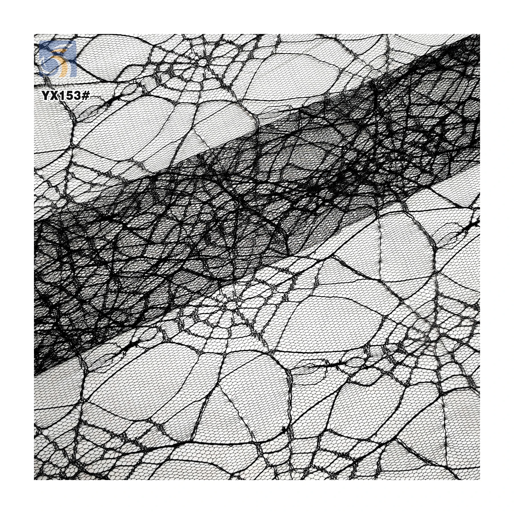 YX153 Wholesale Halloween Tulle Fabric by the Yard Spiderweb Design 100% Polyester Mesh Jacquard Fabric for Halloween - 图片 4