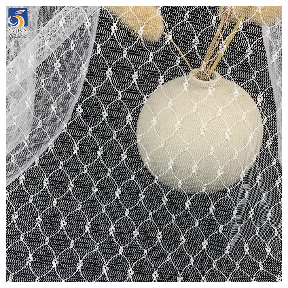 YX1342 China Competitive Competitive Price 100 Polyester Knitted White/Black Jacquard Mesh Fabric for Girls' Skirts 1 Yard - 图片 3