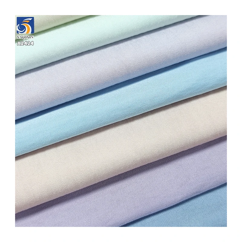 A2424 180g/m² 23% Nylon 77% Viscose Rayon Blended Drape 32s Poplin Fabric for Women's Pants Dresses - 图片 2
