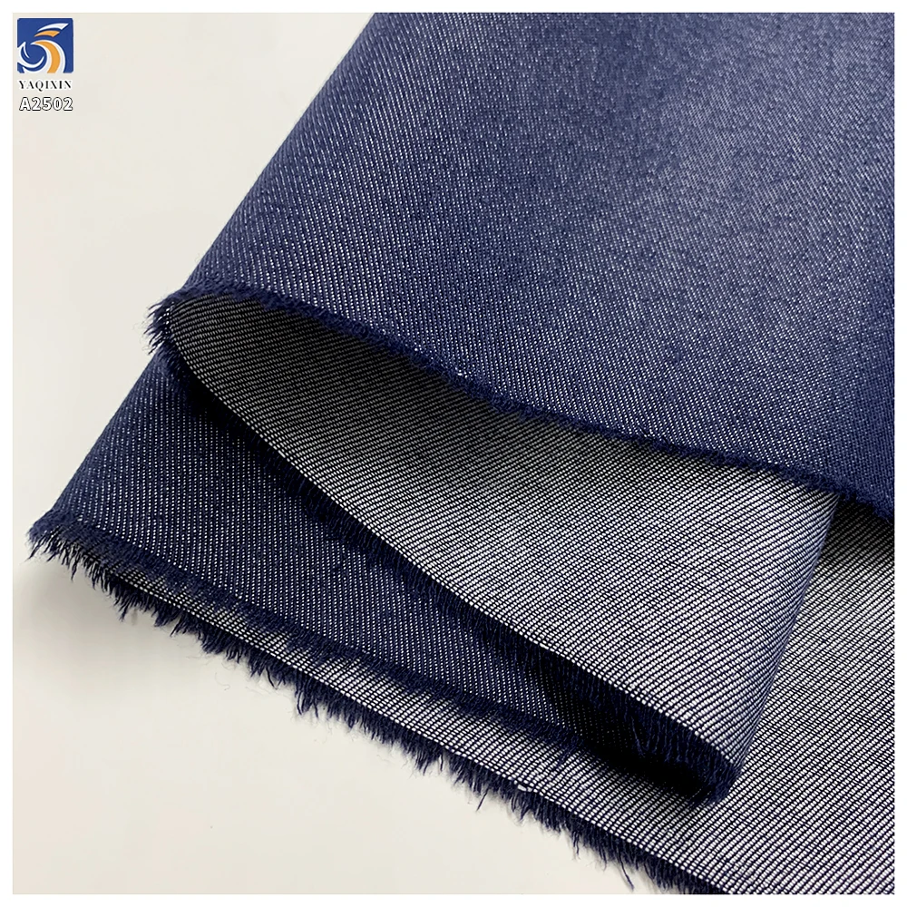 A2502 100D 150gsm Lightweight Washed Denim Look Fabric Cotton Polyester Lyocell Blend 178cm Jacket Coat Pant Fabric - 图片 3