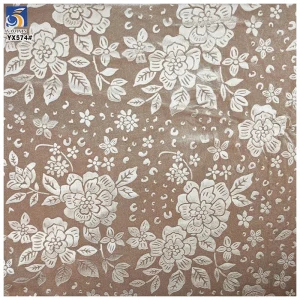 YX574 2025 Soft Brushed Korean Velvet Fabric 3D Flower Jacquard Polyester Spandex Stretch Embossed Velvet Fabric
