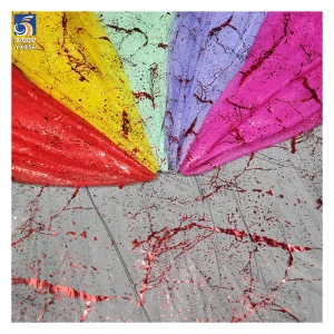 YX956-2 New Style Multi Color Foil Printing Tulle Halloween Festival Fabric Fashion Spraying Print Mesh Fabric for Home Textile