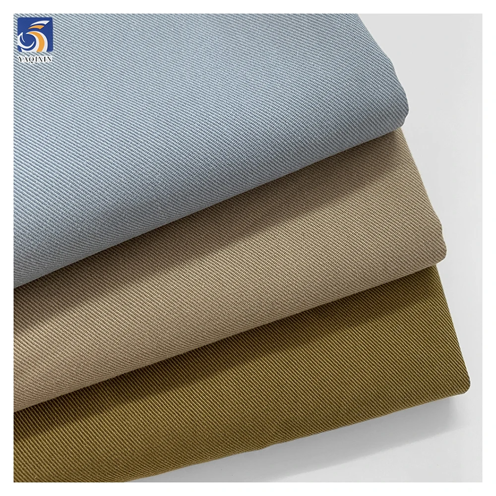 A2473 220g/m 50% Cotton 50% Lyocell Twill Fabric Khaki Polyester Cotton Blend Twill Fabric for Women's Windbreaker Jacket - 图片 2