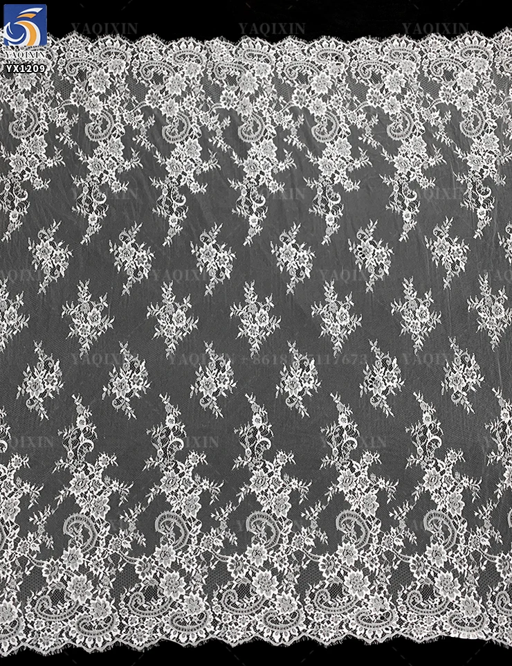 YX1209 300*150CM Manufacturer Chinese Eyelash Lace Fabric European Style Beautiful French Bride Tulle Lace Fabric Soft - 图片 3