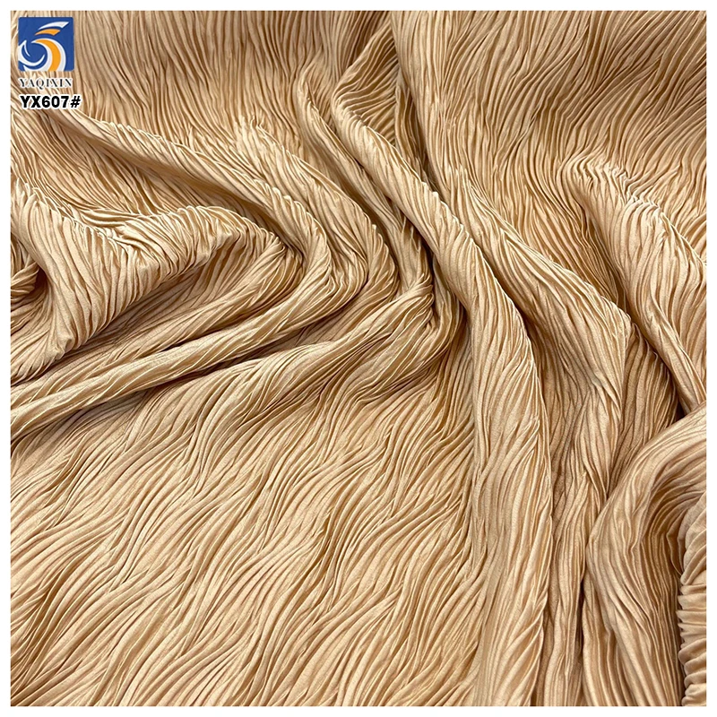 YX607 High Quality 110gsm 100 Nylon Chiffon Crepe Wrinkled Fabric for Women's Fashion Dresses Bags Jackets - 图片 6