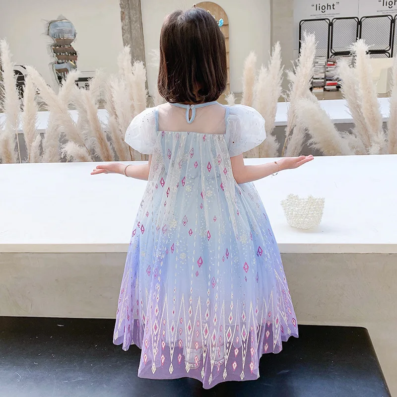 YX963 Cartoon-Themed Midi-Length Dress Fabric for Children's 2025 Purple-Pink Crystal Glitter Tulle Mesh Princess Dress Fabrics - 图片 6