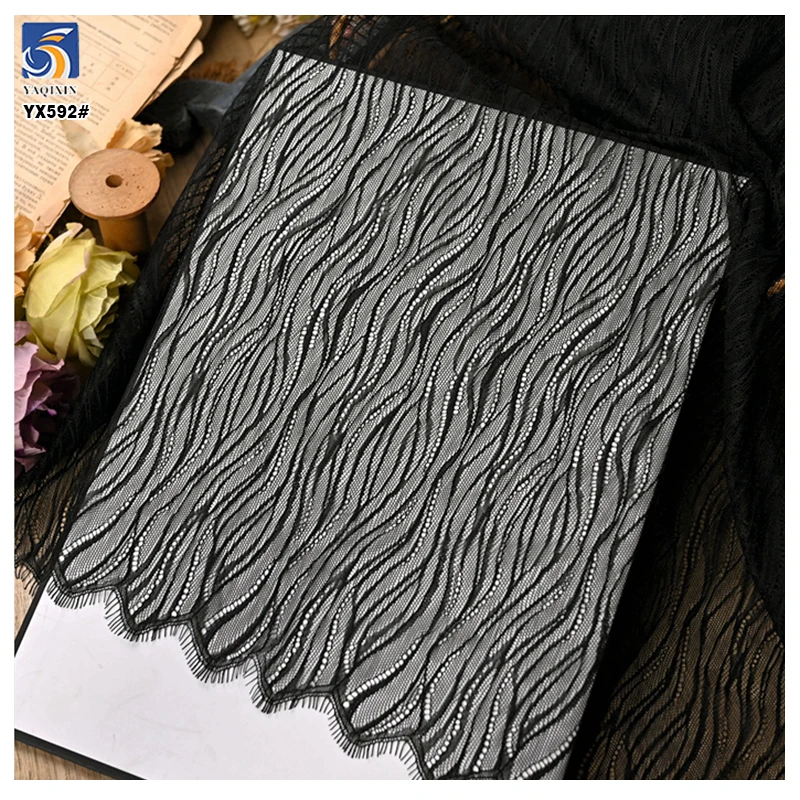 YX592 Latest Design Trends Eyelash Lace Fabric Multi-Color Custom Woman Wedding Dress Lace Veil Eyelash Lace Fabric - 图片 5