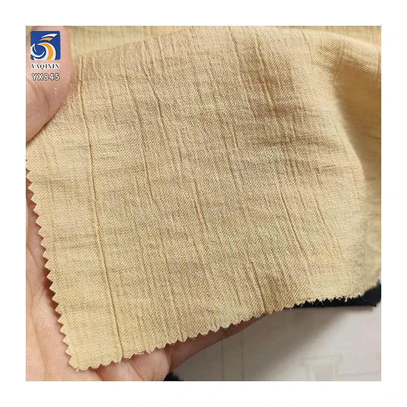 YX845 130gsm High Quality Density 80% Cotton 20% Nylon Soft Thickened Wrinkled Chiffon Fabric Crepe for Clothing - 图片 3