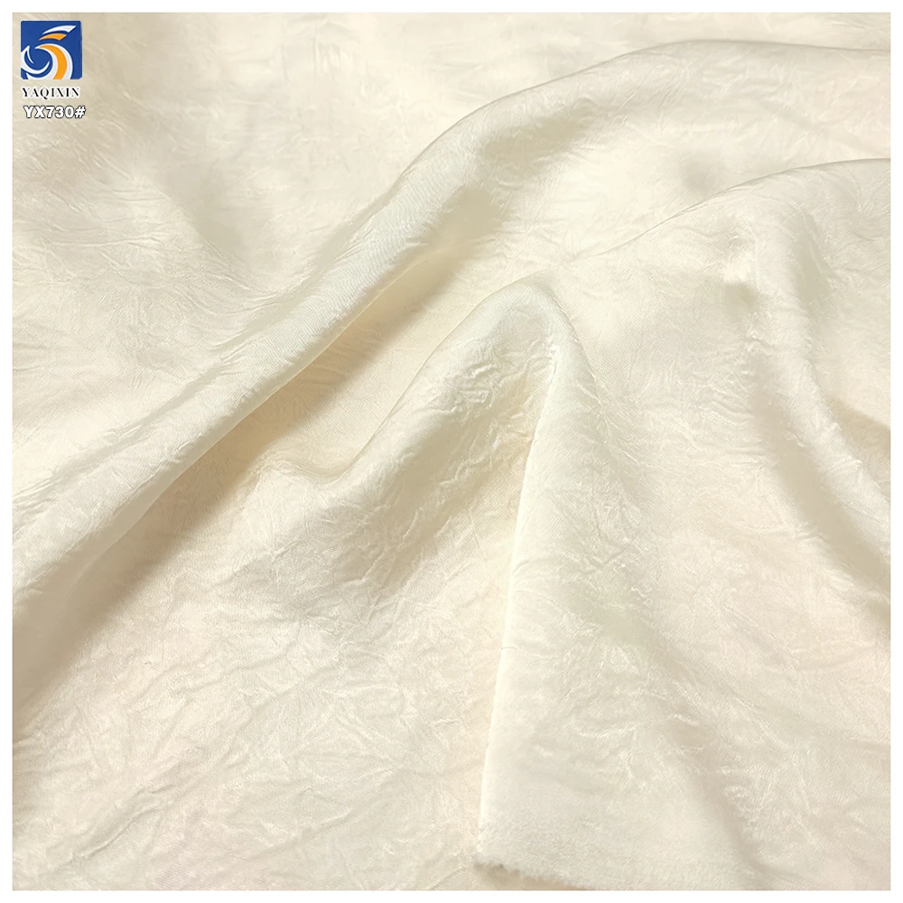 YX730-1 Fashion Dress Ladies Jacket Suit Fabric Single Sided Embossed Wrinkled Crepe Chiffon Fabric 100% Polyester - 图片 4