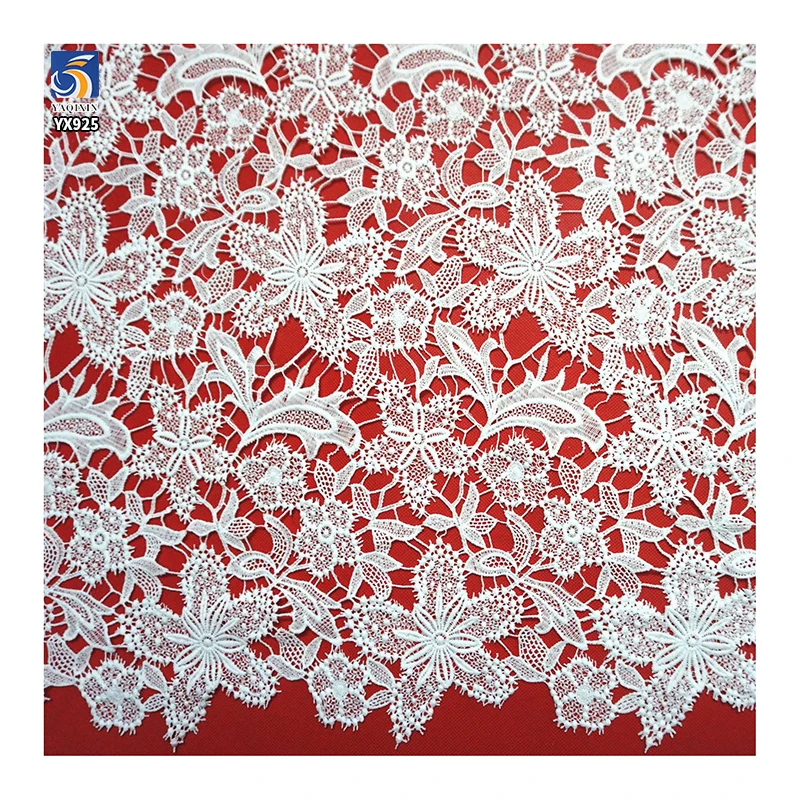 YX925 130gsm Polyester Embroidery Milk Silk Water-Soluble Embroidery Lace Fabric Woven Hollow Accessories Lace Fabric - 图片 5