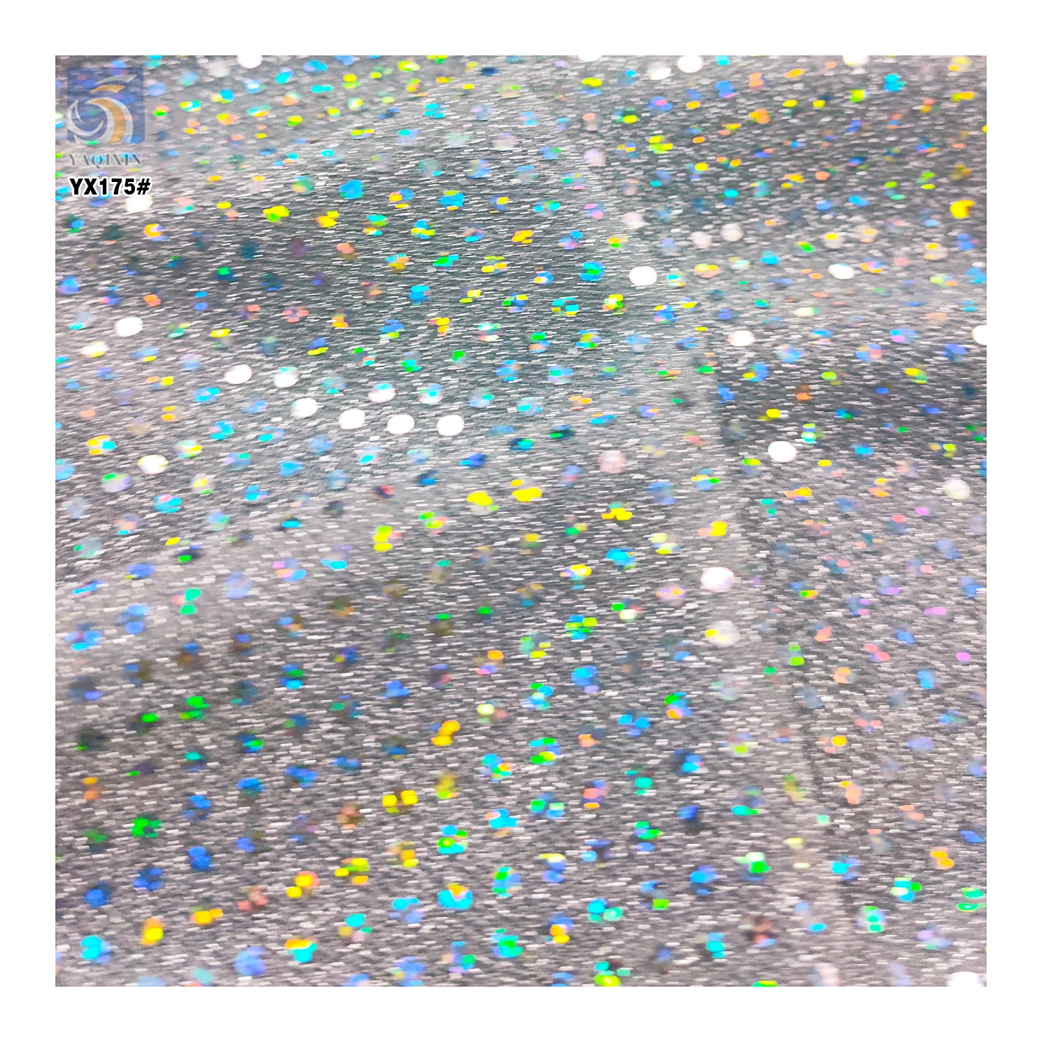 YX175 Shiny 3.5mm Luxury Sequin Fabric 180gsm Stamping Shiny Polka Dot Sequins Rhinestone Fabric - 图片 3