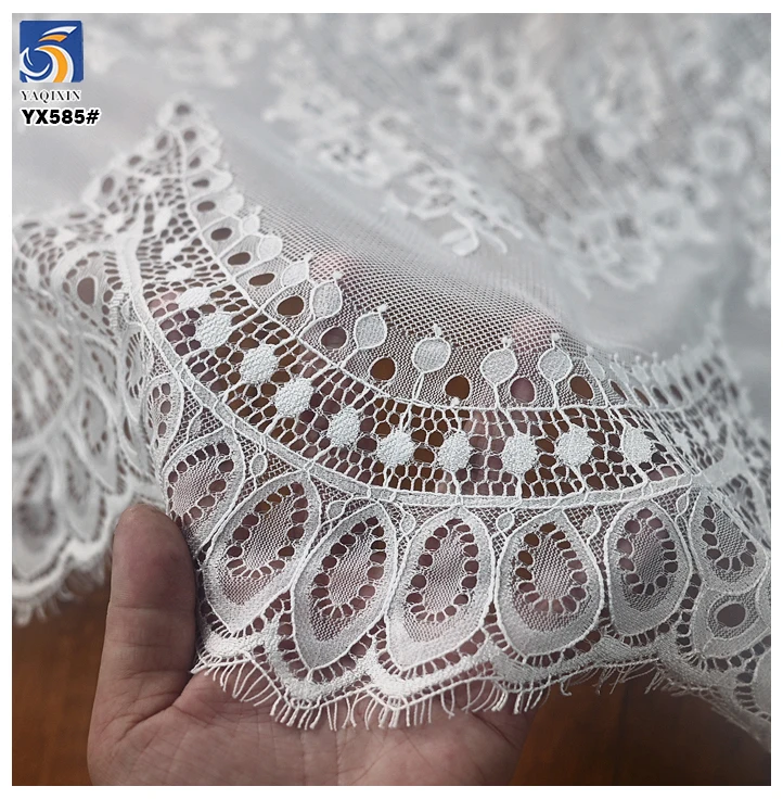 YX586 Readymade French Wide 1.5m Eyelash Lace Fabric Polyester Home Textile Curtain Eyelash Lace Fabrics - 图片 5