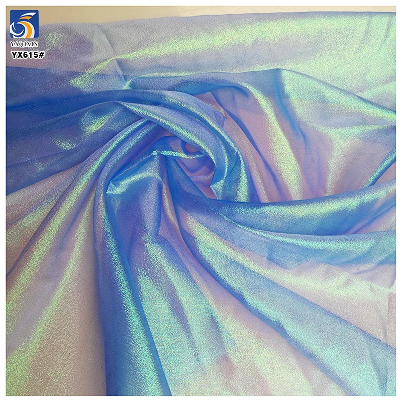 YX615 Hard Feel Indian Yarn Laser 100% Polyester Glossy Shimmer Organza Fabric Wholesale Low MOQ - 图片 6