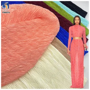 YX607 High Quality 110gsm 100 Nylon Chiffon Crepe Wrinkled Fabric for Women's Fashion Dresses Bags Jackets