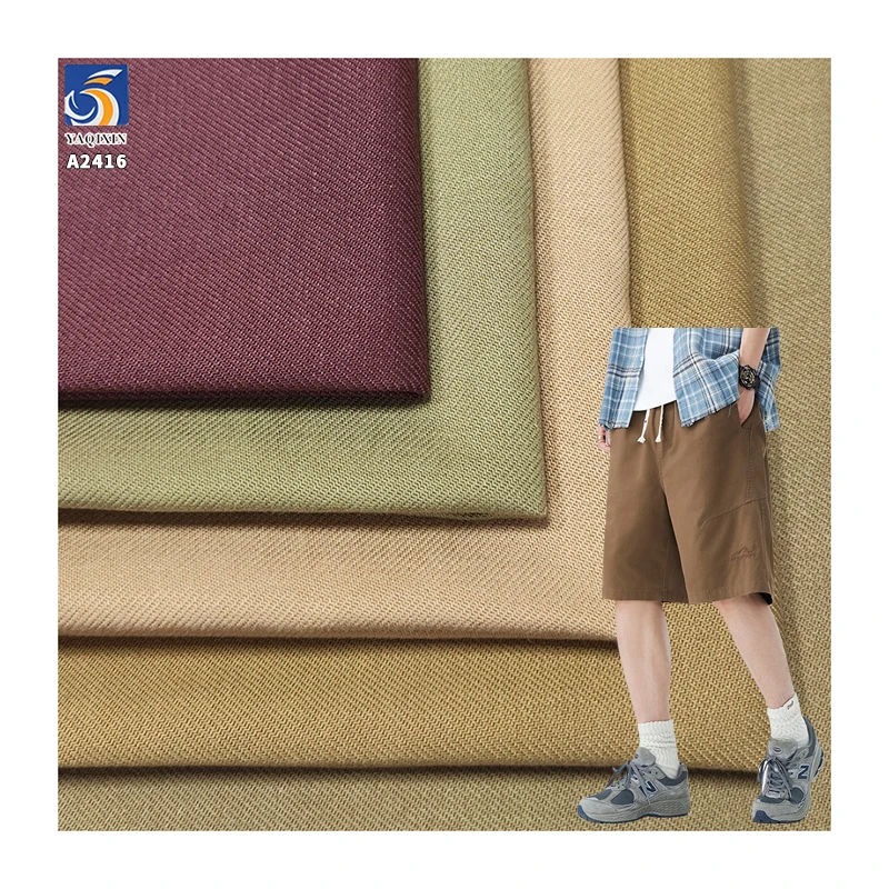 A2416 300g/m² 40% Cotton Blended Lyocell 10s Twill Cotton Fabric Heavyweight Shirt Wide-Leg Pants Fabric