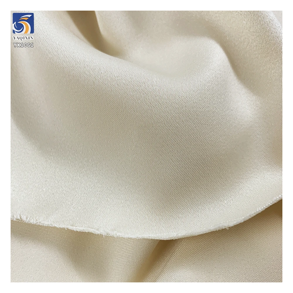 YX1061 170gsm Wall Street Business Apparel Clothing Dress Beige Satin Fabric Polyester Spandex Stretch Elastic Satin Fabrics - 图片 3