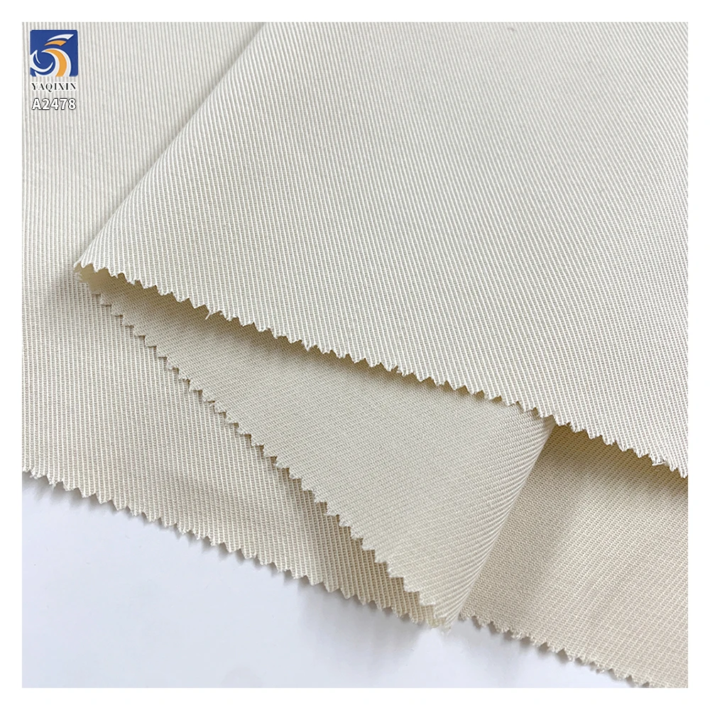 A2478 Cheap 180g/m Twill Sand Washing Fabric Beige Woven 60% Lyocell 40% Cotton Twill Pants Fabric Sales by the Meters - 图片 4