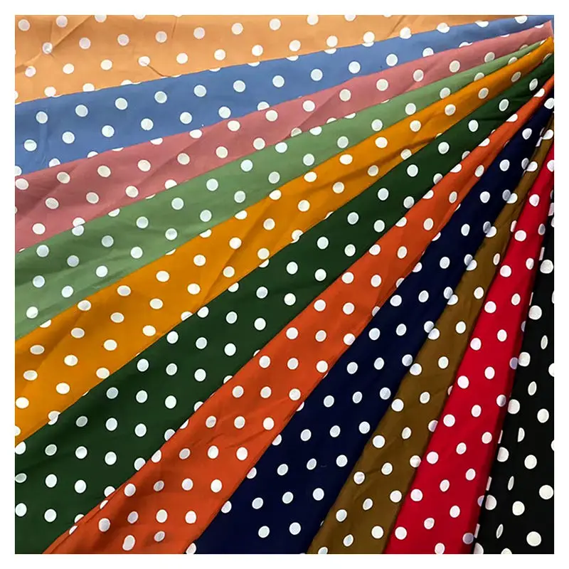 CF10-1 High Quality Breathable Woven Print Swiss Polka Dot Cotton Fabric - 图片 2