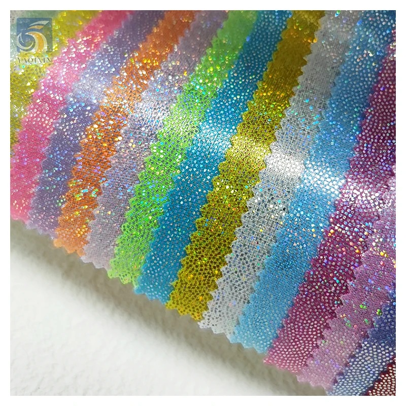 A002-3 New Material Knitted Custom Polyester Spandex Shiny Flash Stretch Fabric Stage Dress Swimsuit Shiny Fabric for Woman - 图片 5