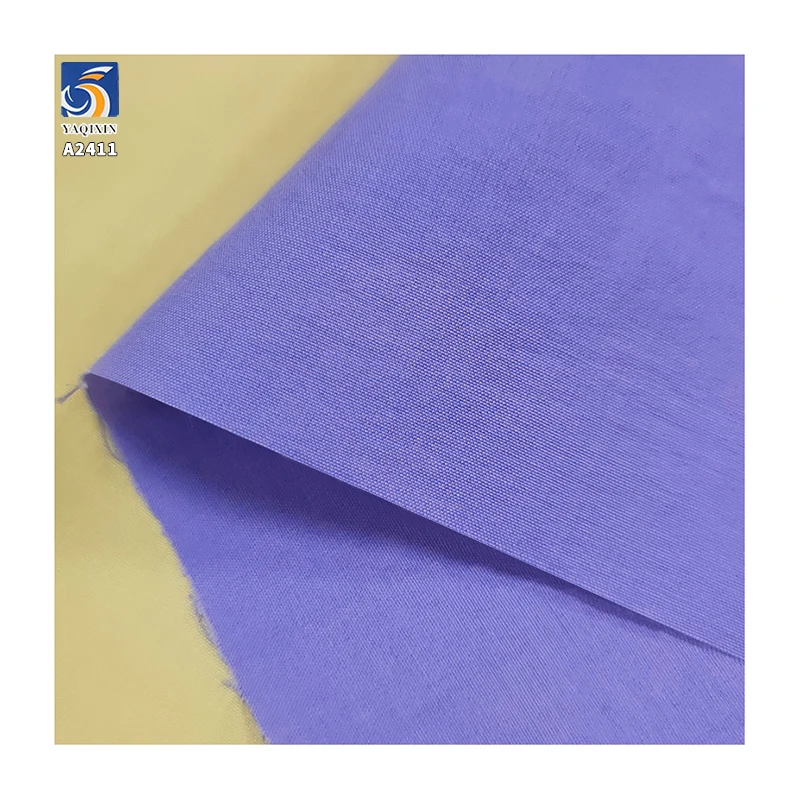 A2411 Summer 60 Count 65% Cotton 35% Nylon Cotton Poplin Plain Weave Fabrics 85gsm High Count Shirt Dress Fabric - 图片 5