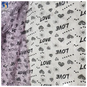 YX722 Valentine's Day Jacquard Tulle Fabric With Black Heart Pattern Lightweight Mesh Fabric for Dresses Crafts