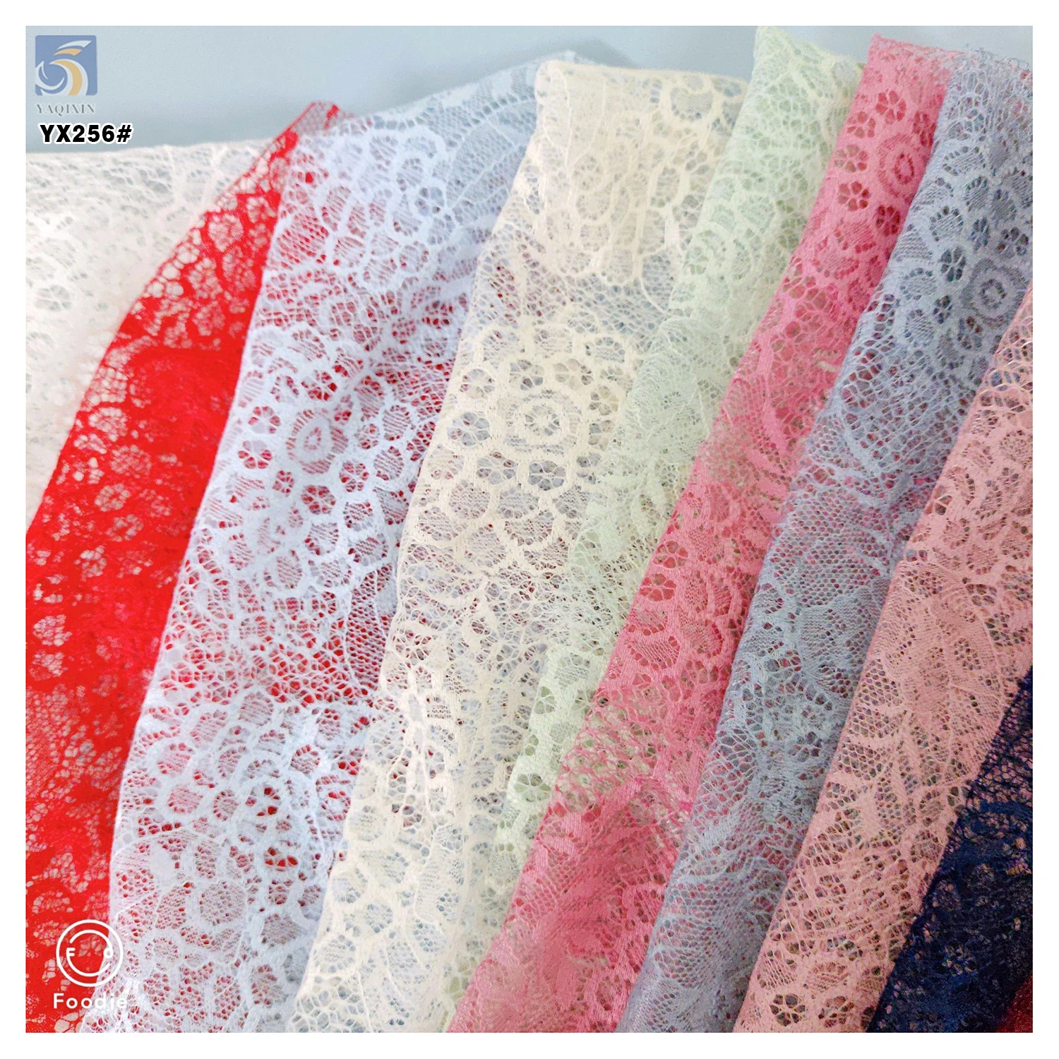 YX256 High Quality Black Flower Pattern Embroidered Chantilly Lace Fabric 100 Polyester Chantilly Lace Fabric - 图片 3