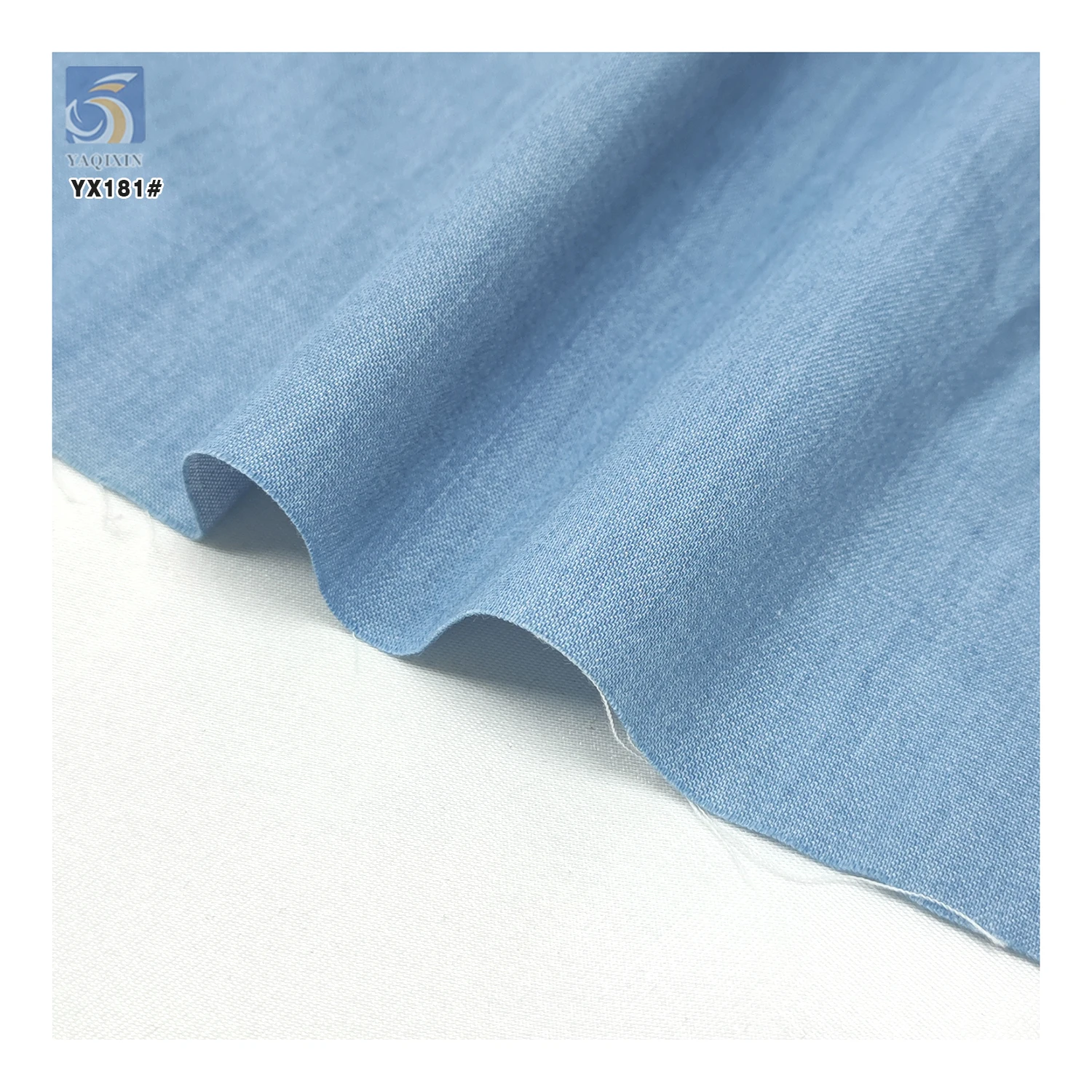 YX181 Wholesale Price Custom Thin Material Washed 4 oz Plain Denim Lightweight Cotton Fabric - 图片 5