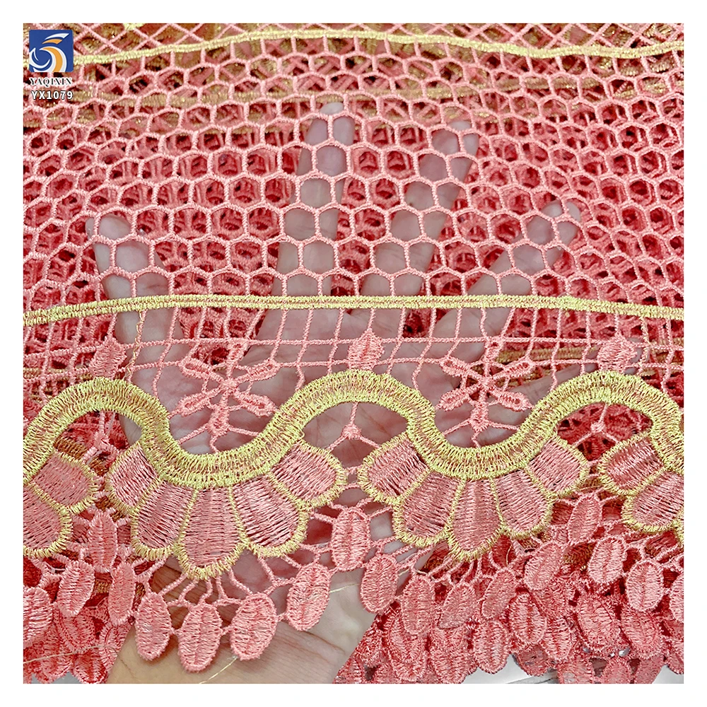 YX1079 Lowest Price on the Entire Network Multi-Colored Polyester Milk Silk Flowers Lace Embroidered Fabric Ethnic Style - 图片 4