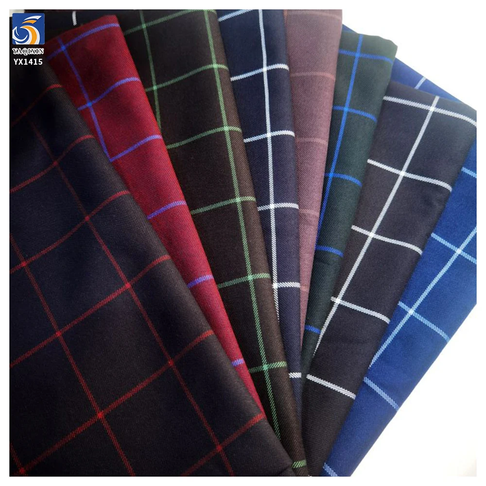 YX1415 High Quality 290gsm 70%Polyester 30%Viscose TR Men Suit Fabric British Plaid Yarn-Dyed Fabric for School Uniform Suit - 图片 2