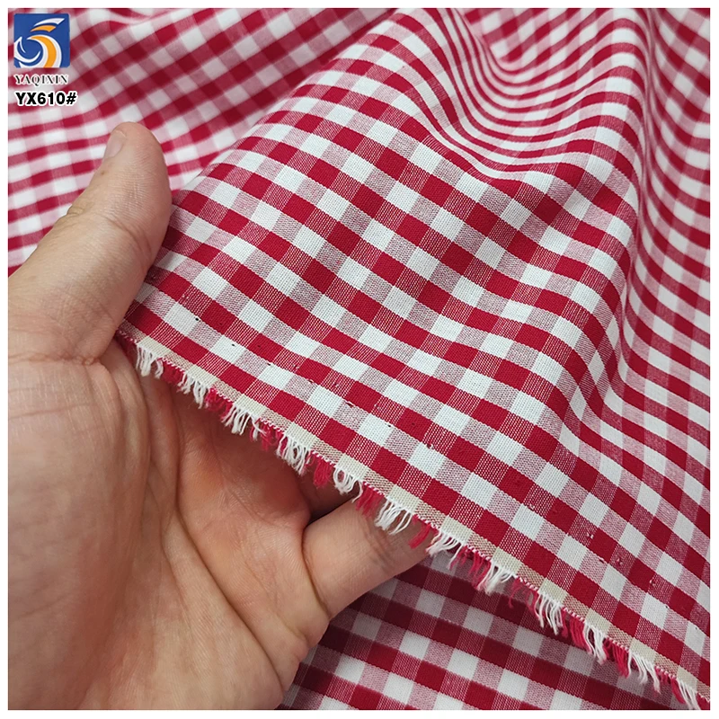 YX610 New Fashion 105gsm 5MM Red Plaid Yarn-Dyed Fabrics 100% Cotton Checkered Plaid Fabric for Shirt - 图片 6
