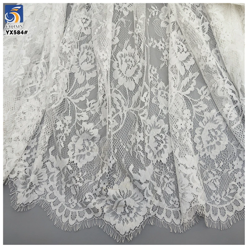 YX584 2025 Support Customized Colors European and American Wedding Lace Fabric Eyelash Lace Fabric for Bride - 图片 4