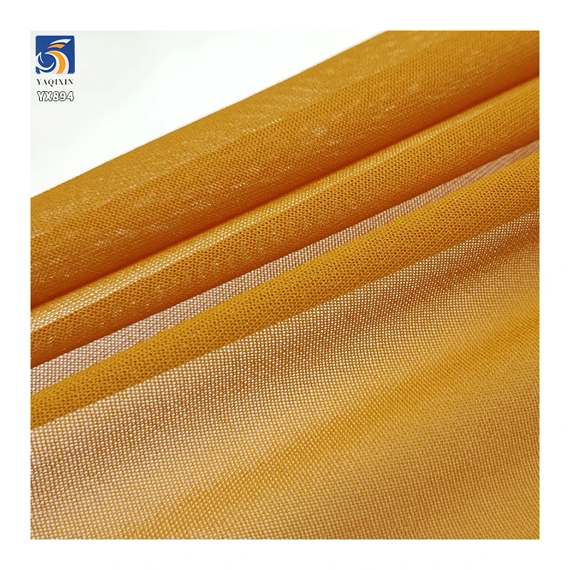 YX894 Plain Knit Korean Mesh Fabric Polyester Spandex Sheer Mesh Four-Way Stretch Fabric for Lining Base Shirt Clothing - 图片 5
