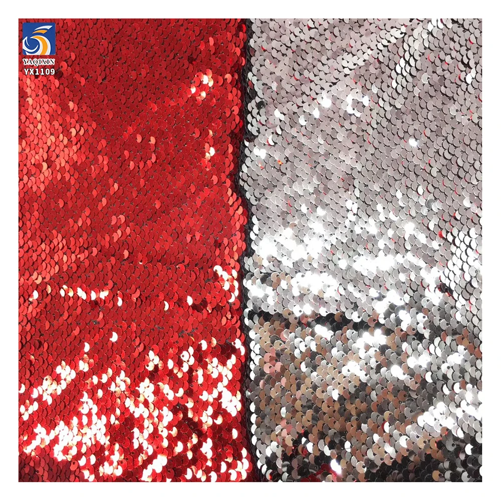 YX1109 5mm Double-Sided Flip-up Sequin Fabric Backdrops for Events Bags Clothing Gold and Silver Sequins Fabric by the Yard - 图片 6