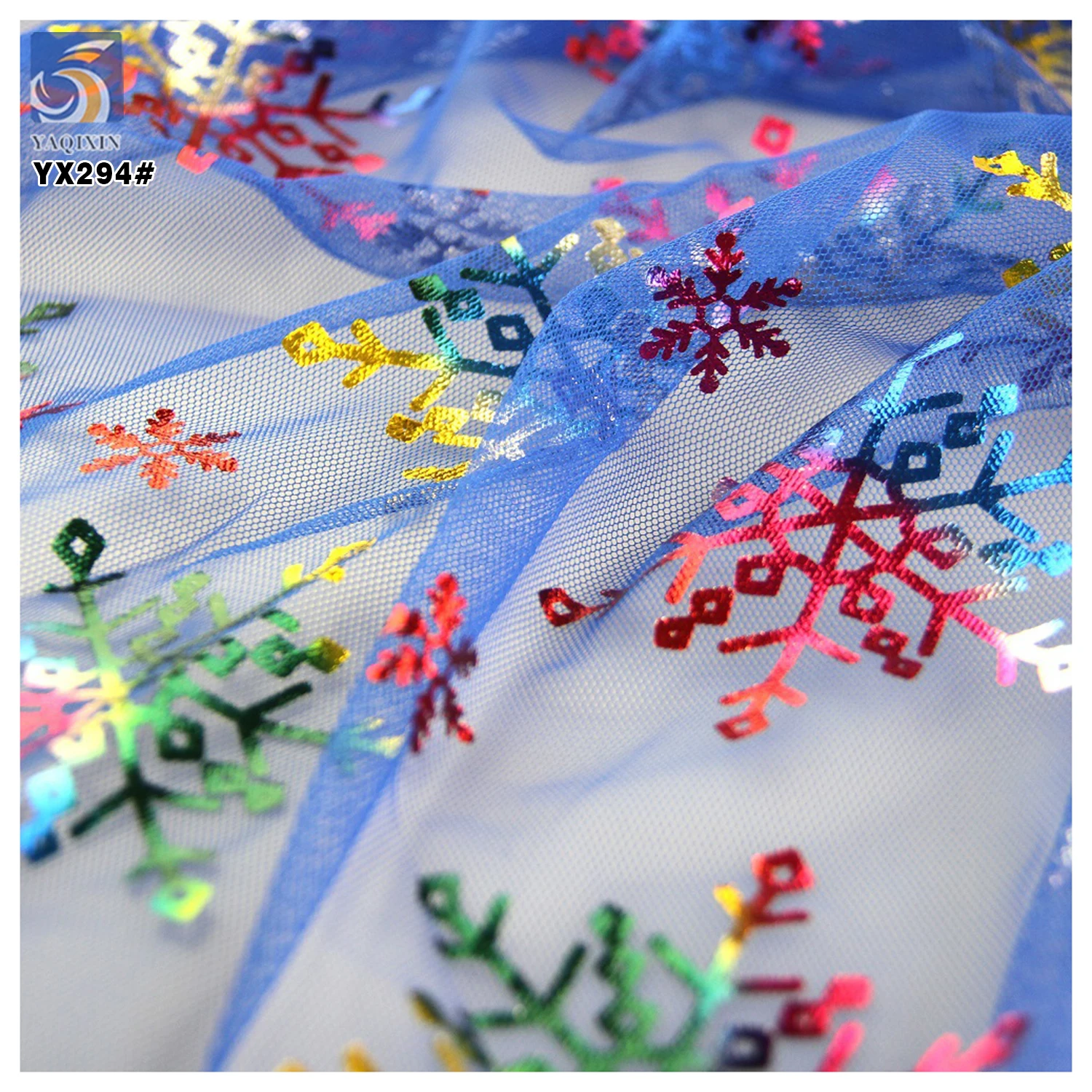 YX294 Frozen Girls Elsa Princess Dress Polyester Tulle Film Printed Fabric Christmas New Arrivals Holiday Fabrics - 图片 3