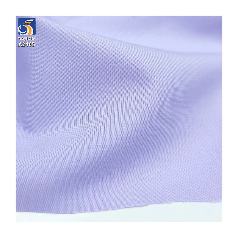 A2405 Plain 140gsm Spring and Summer Cool Cotton Casual Dress Shirt Fabric 60% Lyocell Polyester 40% Cotton Poplin Ice Fabric - 图片 6