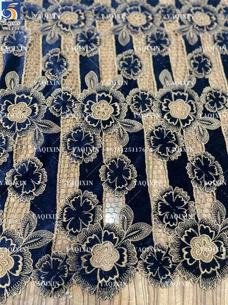 YX1258 2026 150gsm Hollow-Out Single-Sided Embroidery Fabric Chiffon White Water-Soluble Two-Color Embroidery Lace Fabric - 图片 5