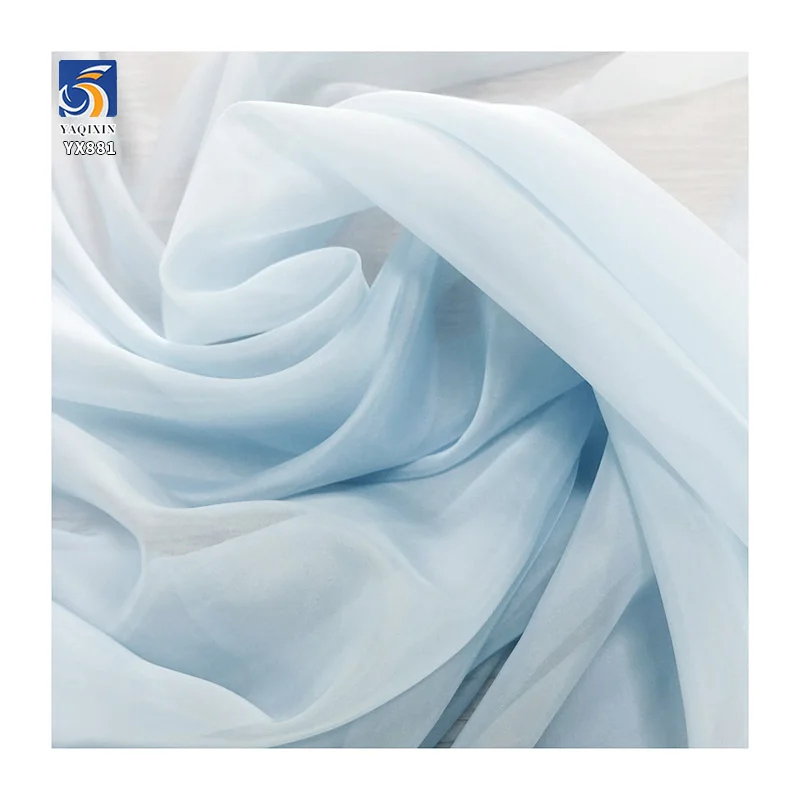 YX881 10D High Quality Soft Silk Organza Fabric 100 Polyester 30gsm High Density Silk Organza Fabric Minimum Order of 5 Yards - 图片 4