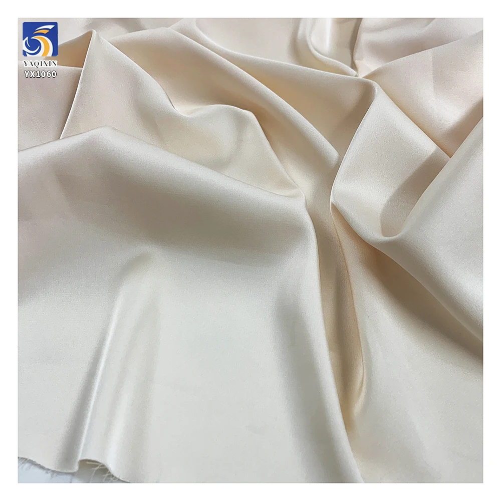 YX1060 150cm 105gsm Cheap Plain Apricot Woven High Elastic Satin Fabric Full Dress Stretch Satin Fabrics for Sales 1 Yard - 图片 2