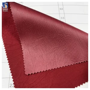 YX1005 180gsm 100% Polyester Woven Like Leather Fabric Hot Stamping Wrinkled Polyester Acetate Satin Fabric
