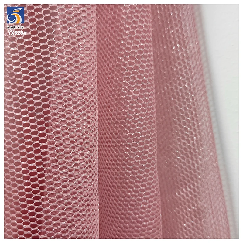 YX628 Good Quality 100% Polyester Knitted Glossy Hexagonal Mesh Fabric for Bags Headwear - 图片 4