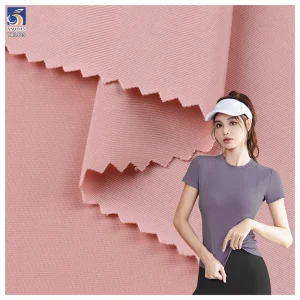 YX1329 165gsm Breathable Wear T-Shirt Yoga Fitness Sports Clothing Fabric 88% Nylon 12% Spandex Stretch Knit Yoga Fabrics