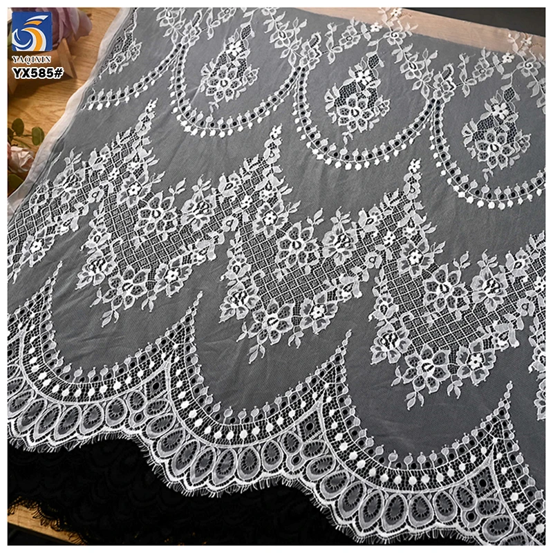 YX586 Readymade French Wide 1.5m Eyelash Lace Fabric Polyester Home Textile Curtain Eyelash Lace Fabrics - 图片 4