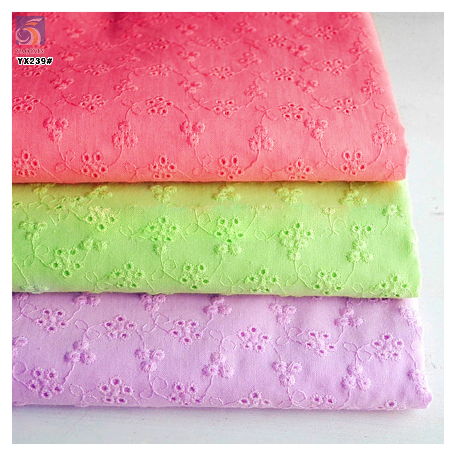 YX239 Good Quality Custom Woven Water Soluble Floral 100% Cotton Embroidery Lace Fabric - 图片 3