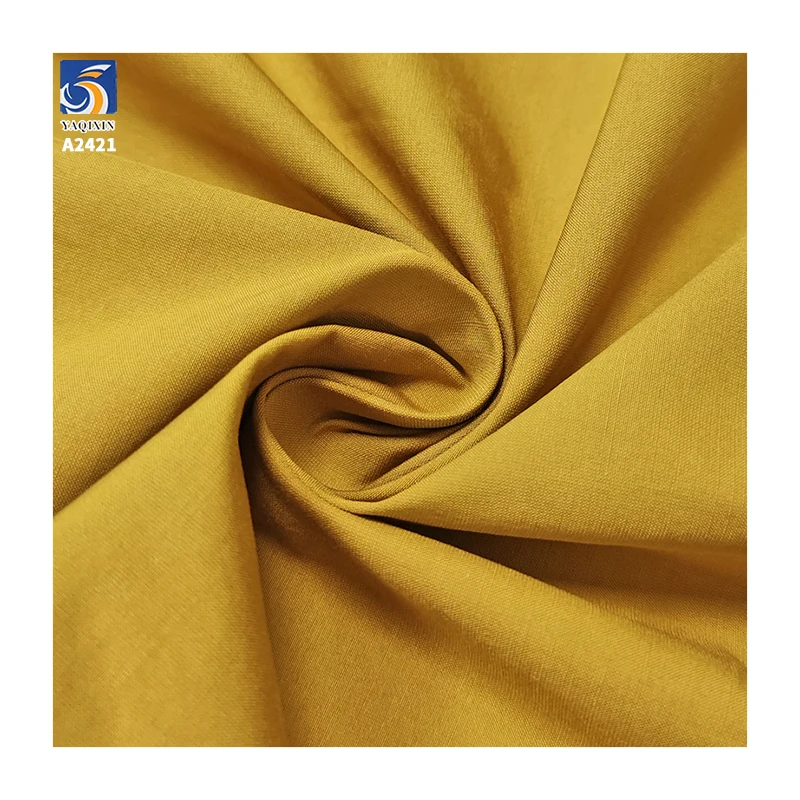 A2421 170g/m² 45% Cotton and 55% Nylon Blended Dark Bamboo Plain Poplin Fabric Poplin Cotton Dresses Fabric for Woman - 图片 4