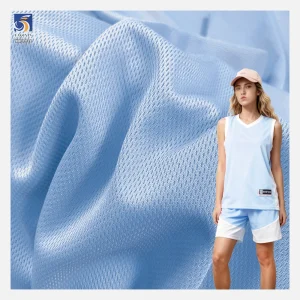 YX1131 180gsm Solid Color Knitted Eye Bird Fabric Stretch Spandex Dry Polyester Poly Bird Eye Mesh Knitted Fabric for Sportswear