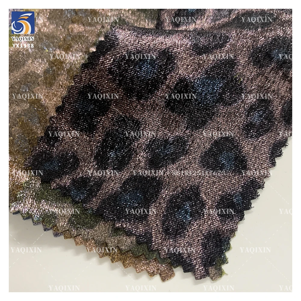 YX1138 120gsm Polyester Hot Stamping Chiffon Leopard Print Fabrics Women's Garments Pattern Small Leopard Print Fabric - 图片 5