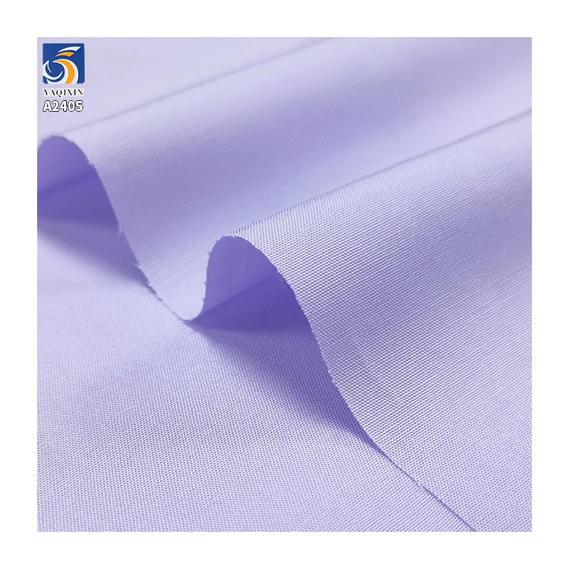 A2405 Plain 140gsm Spring and Summer Cool Cotton Casual Dress Shirt Fabric 60% Lyocell Polyester 40% Cotton Poplin Ice Fabric - 图片 5