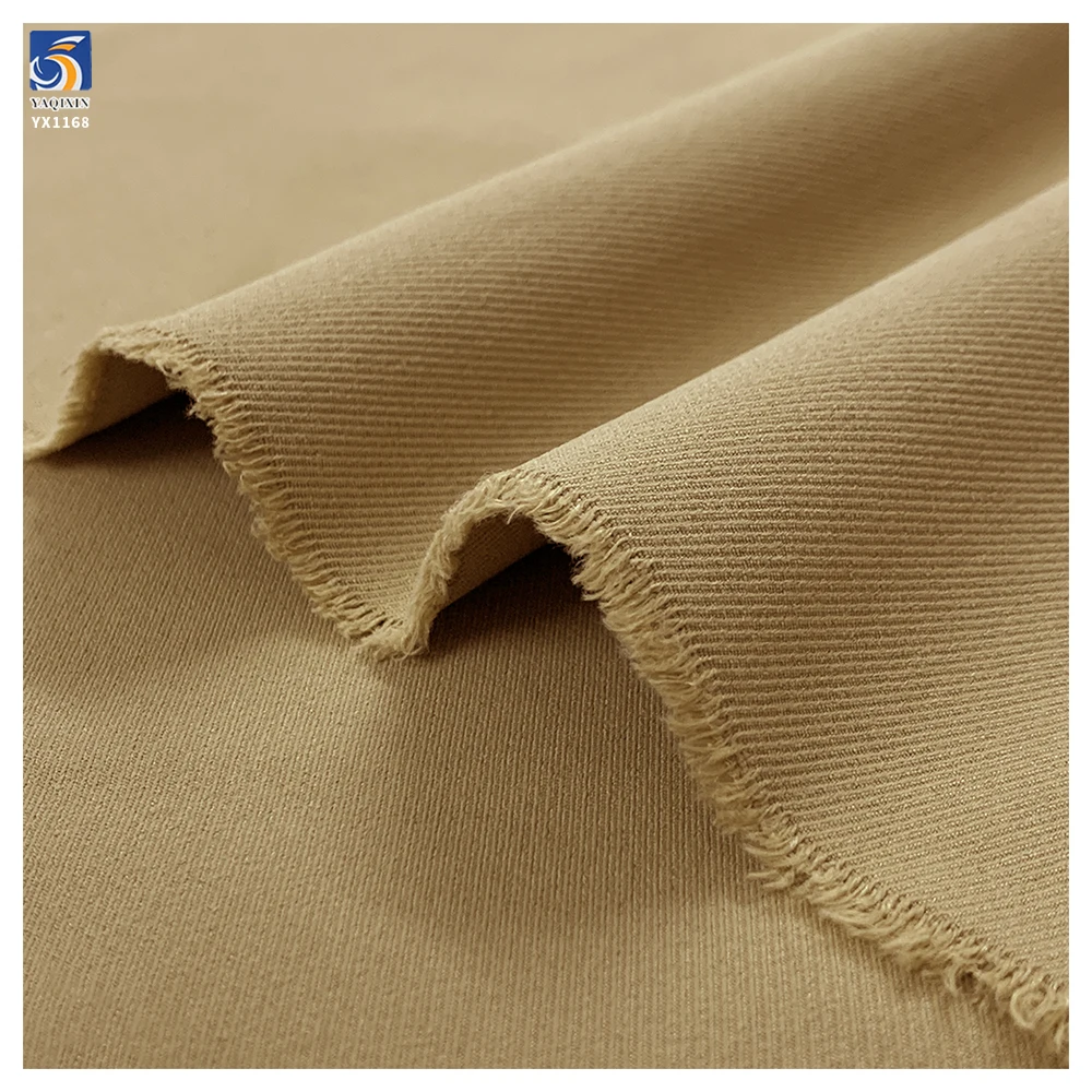 YX1168 Cheap 280gsm 100% Polyester Woven Khaki Twill Fabric for Pants Shirts Overalls Dresses Poly Coarse Twill Fabrics - 图片 3